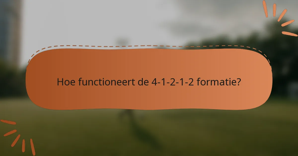 Hoe functioneert de 4-1-2-1-2 formatie?